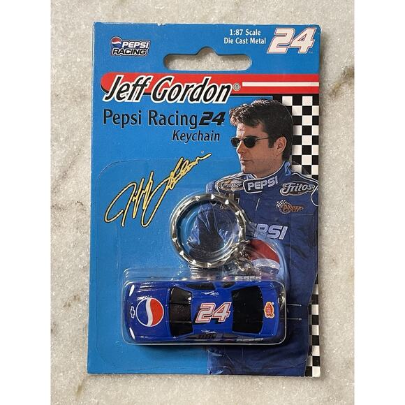 NASCAR Jeff Gordon Pepsi Racing #24 Diecast Car Key Chain 2000 New NOS - Picture 1 of 6